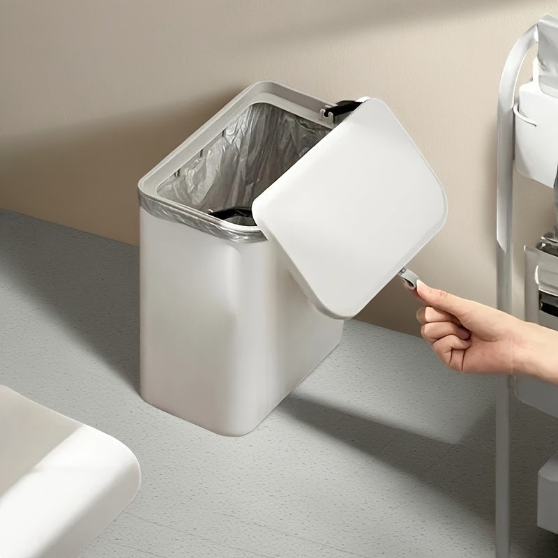 Wall-Mounted Kitchen Trash Can with Lid, Multi-Functional Waste Bin, Convenient Storage Design, Plastic, Mixed Color, Ideal for Holiday Cleaning Essentials: Christmas, Halloween, Easter, Hanukkah, Thanksgiving