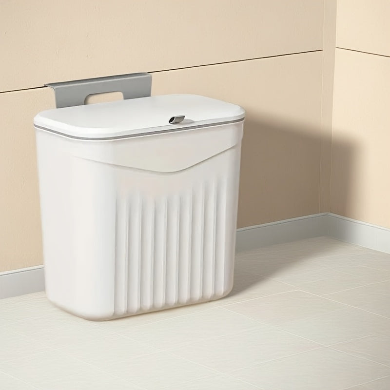 Wall-Mounted Kitchen Trash Can with Lid, Multi-Functional Waste Bin, Convenient Storage Design, Plastic, Mixed Color, Ideal for Holiday Cleaning Essentials: Christmas, Halloween, Easter, Hanukkah, Thanksgiving