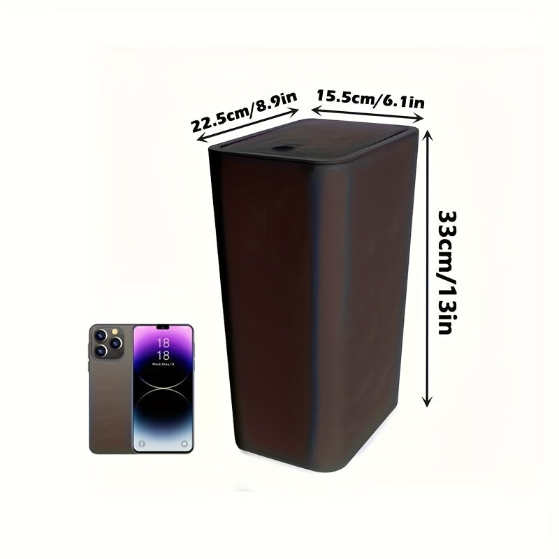 Rectangular Pop-Up Lid Trash Can, Easy Clean, 99% Compatibility with RVs, Ideal for Bathroom, Bedroom, Living Room, Office - Internal Function, Black\u002FWhite\u002FGray Options