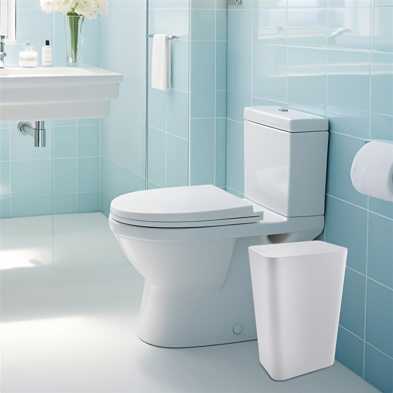 Rectangular Pop-Up Lid Trash Can, Easy Clean, 99% Compatibility with RVs, Ideal for Bathroom, Bedroom, Living Room, Office - Internal Function, Black\u002FWhite\u002FGray Options