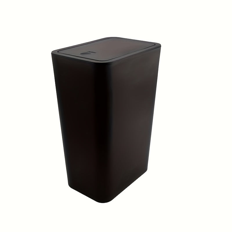 Rectangular Pop-Up Lid Trash Can, Easy Clean, 99% Compatibility with RVs, Ideal for Bathroom, Bedroom, Living Room, Office - Internal Function, Black\u002FWhite\u002FGray Options